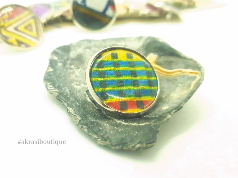 African wax print button pins | Ankara button badge | Kente pin
