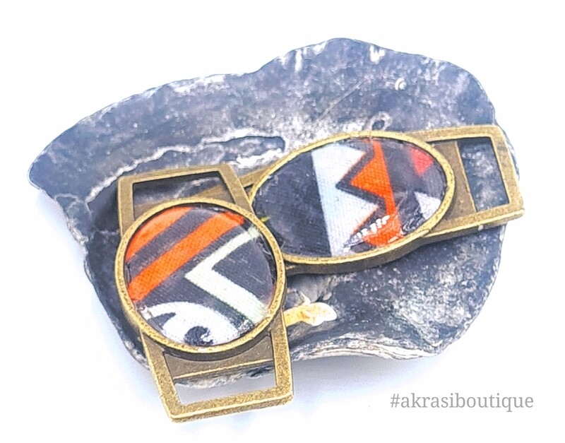 African wax contemporary kente print shoe tag | kente lace locks | clothing accessories
