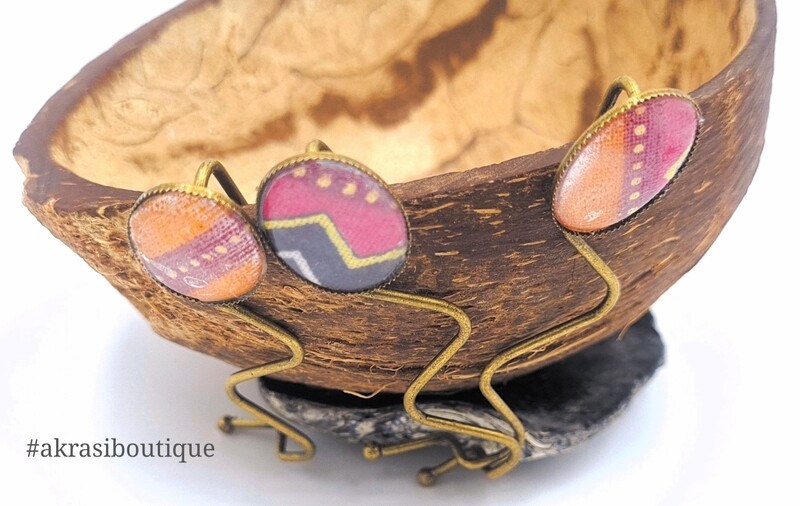African wax dashiki detail wavy silver hair grip | hair slide | hair accessories