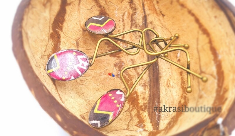 African wax dashiki detail wavy bronze hair grip | hair slide | hair accessories