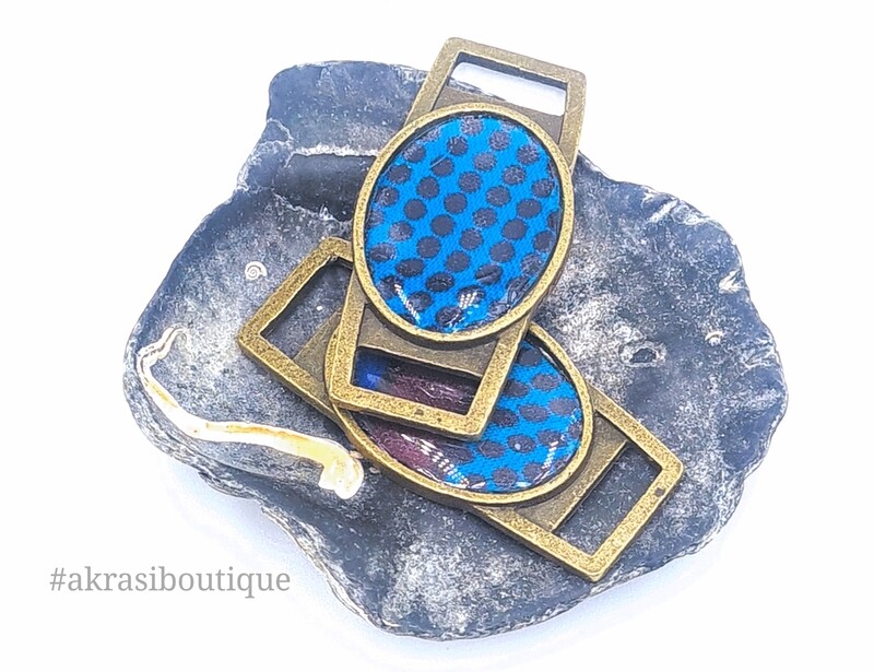 African wax print blue, purple and yellow shoe tag | ankara lace locks | clothing accessories