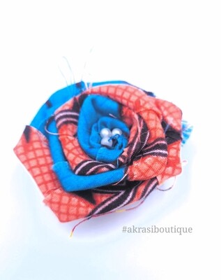 Blue and red rose flower with pearl centre | flower pin | flower hair clip | flower brooch | clothing accessories