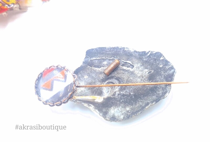 Contemporary Kente detail lapel pin | ankara scarf pin | hat pin