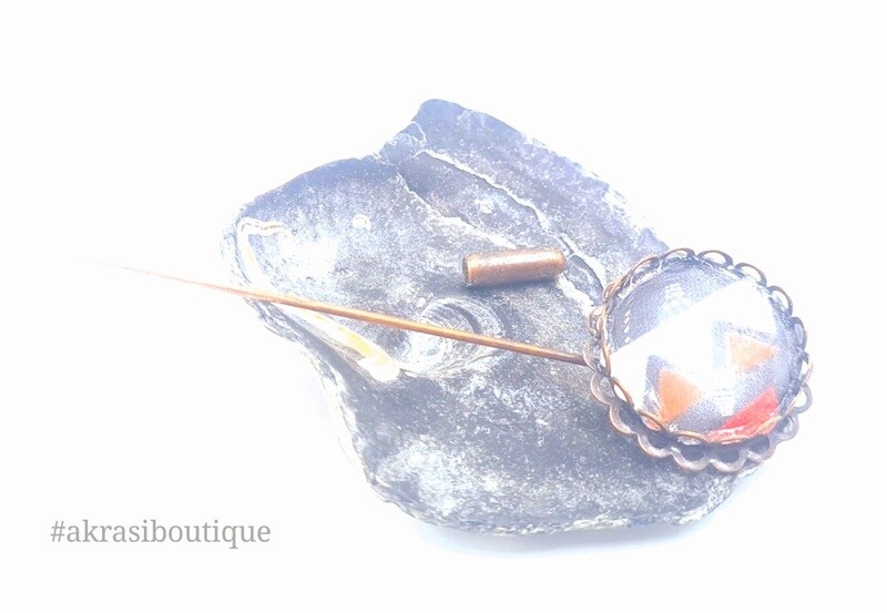 Contemporary Kente detail lapel pin | ankara scarf pin | hat pin