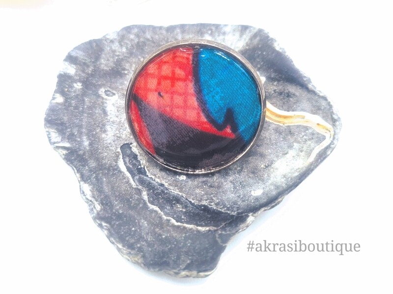 African wax print silver  button pins | kente button pin