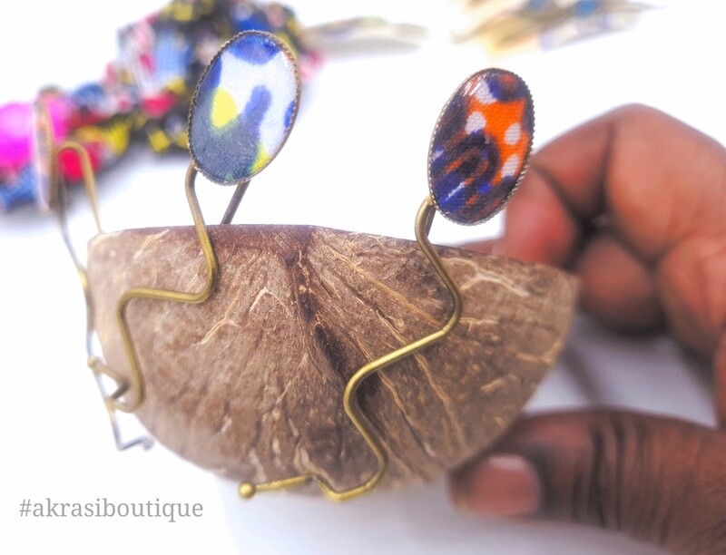 African wax ankara detail wavy bronze hair grip | hair slide | hair accessories