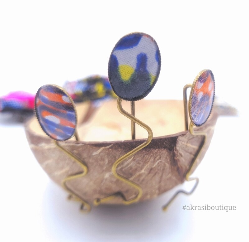 African wax ankara detail wavy bronze hair grip | hair slide | hair accessories
