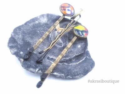 Funky Ankara hair pin set | African Bobby pin | Ankara hair slide