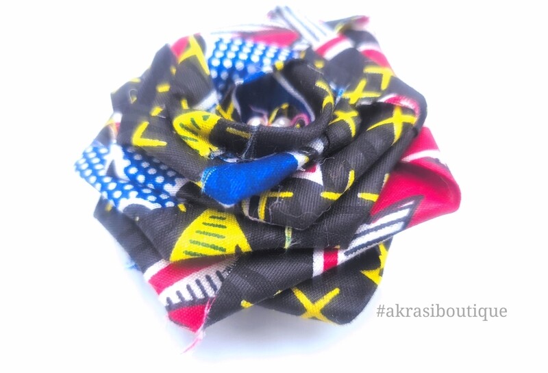Blue, black and red rose flower with pearl centre | flower pin | flower hair clip | flower brooch | clothing accessories