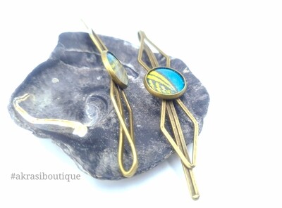 African wax ankara detail bronze hair grip | hair slide | hair accessories