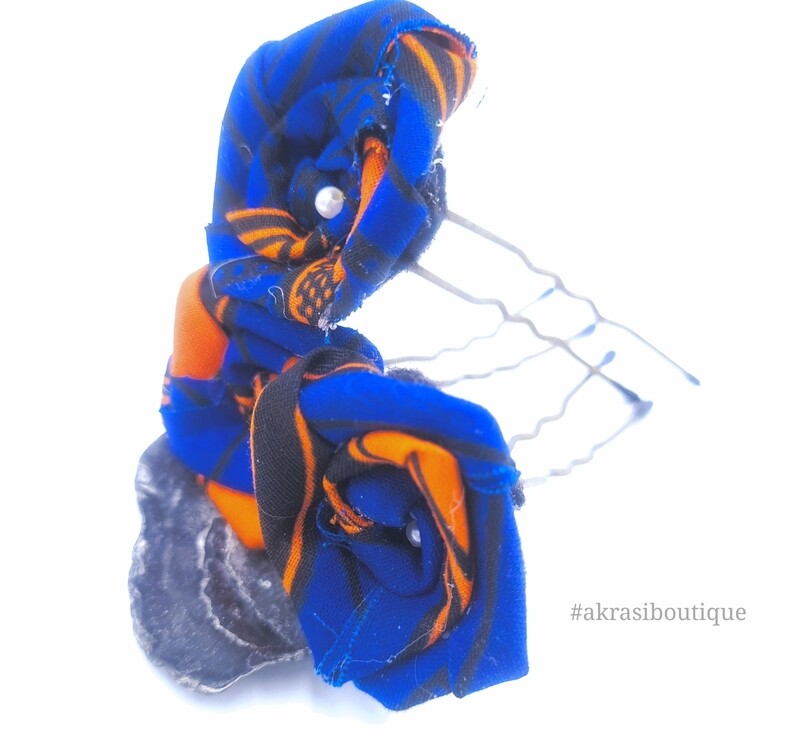Triple u shaped wavy hair pin set | African bun pins | Ankara hair slides