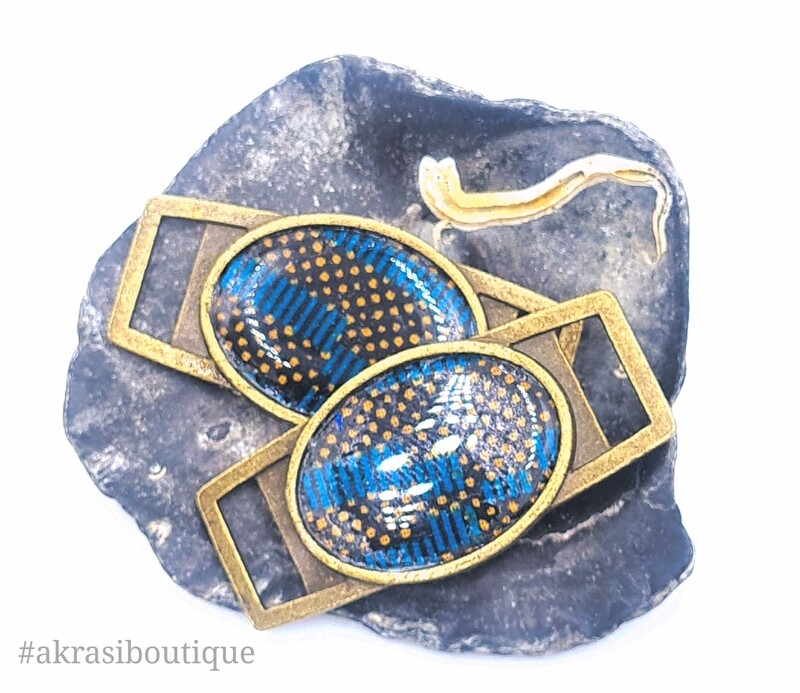 African wax print blue, purple and yellow shoe tag | ankara lace locks | clothing accessories