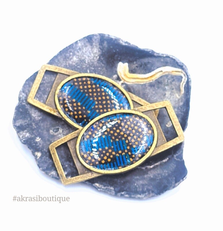 African wax print blue, purple and yellow shoe tag | ankara lace locks | clothing accessories