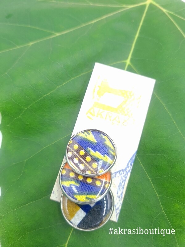 African wax print button pins | Dashiki button pin | Kente pin