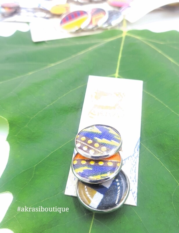 African wax print button pins | Dashiki button pin | Kente pin