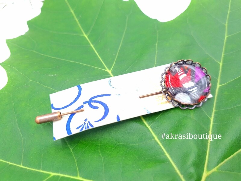 Contemporary Kente detail lapel pin | ankara scarf pin | hat pin