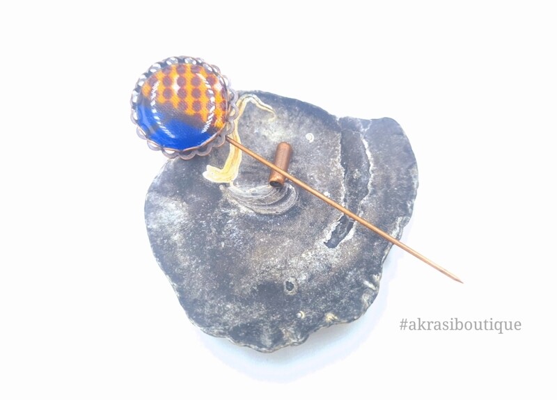 African detail lapel pin | ankara scarf pin | hat pin