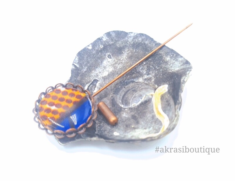 African detail lapel pin | ankara scarf pin | hat pin