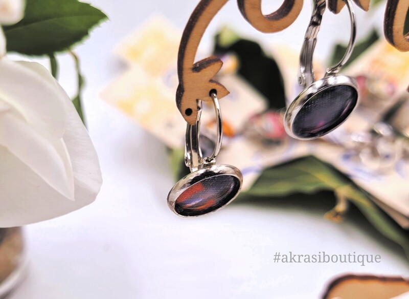 Scifunk collection round silver drop earrings