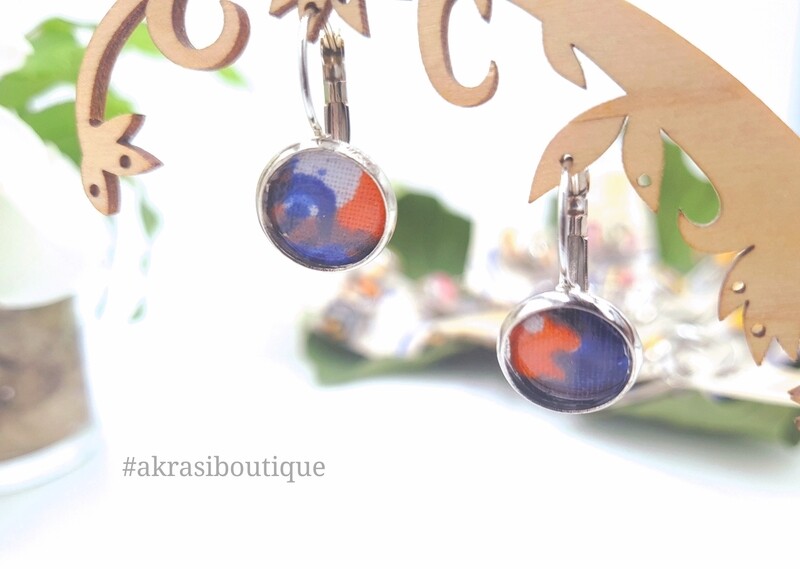 Scifunk collection round silver drop earrings