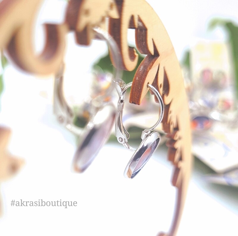 Sci-funk collection round silver drop earrings