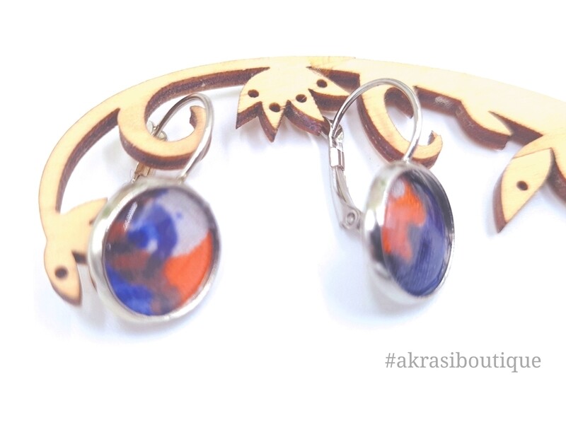 Scifunk collection round silver drop earrings
