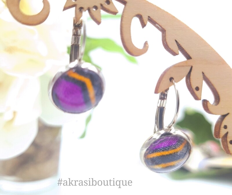 Sika collection round silver drop earrings