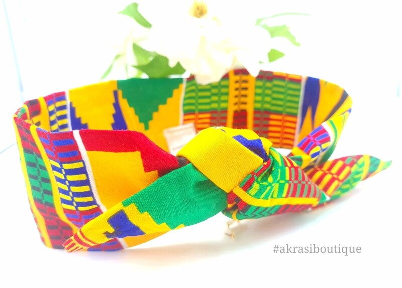Supreme Kente print wire twist hair tie | hair wrap | headband | African print headwrap | Ankara print wire headtie | wire hair tie