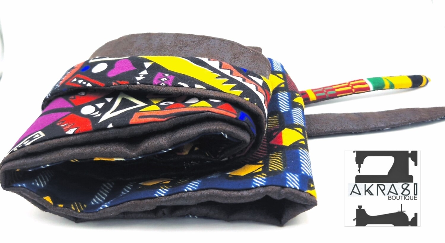 Custom handmade ankara and kente reversible obi belt and earrings set for Lyricl