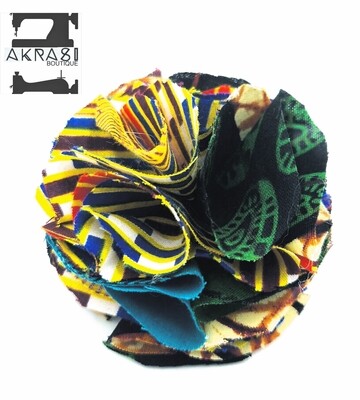 African print carnation ruffle flower | Dashiki flower | flower pin | flower hair clip | flower brooch | clothing accessories