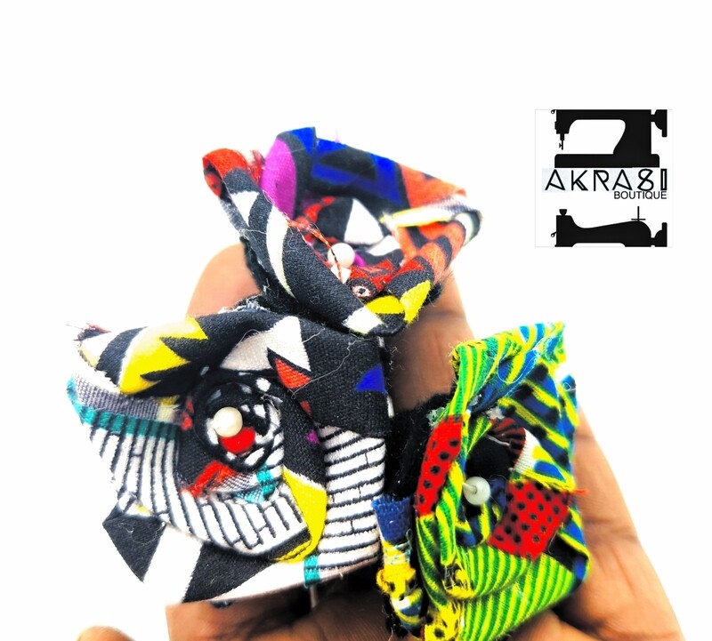 Triple u shaped wavy hair pin set | African bun pins | Ankara hair slides