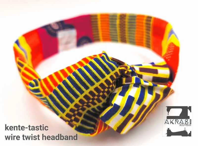 Supreme Kente print wire twist hair tie | hair wrap | headband | African print headwrap | Ankara print wire headtie | wire hair tie