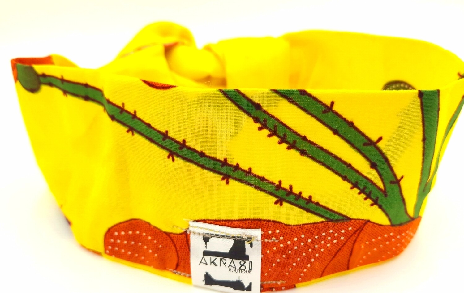 Yellow floral print wire twist hair tie | hair wrap | headband | African print headwrap | Ankara print wire headtie | wire hair tie