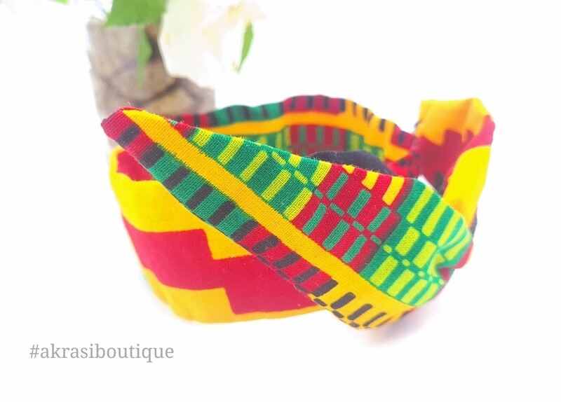 Classic Kente print wire twist hair tie | hair wrap | headband | African print headwrap | Ankara print wire headtie | wire hair tie
