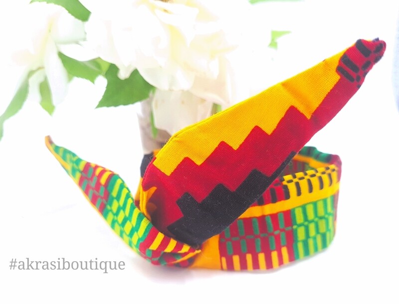 Classic Kente print wire twist hair tie | hair wrap | headband | African print headwrap | Ankara print wire headtie | wire hair tie Classic Kente print wire twist hair tie | hair wrap | headband | African print headwrap | Ankara print wire headtie | wire hair tie