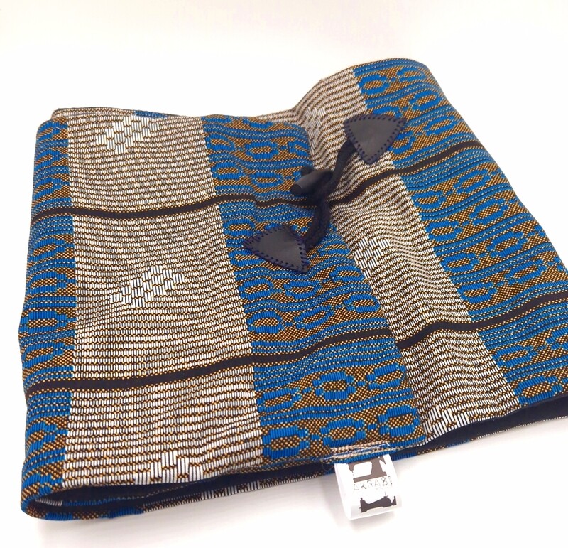 Fleece lined geometric ankara neck warmer