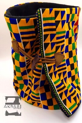 Fleece lined kente print neck warmer / neck gaiter