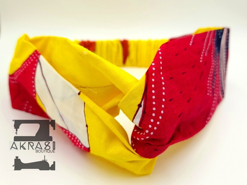 Ankara floral print half turban headband | African wax print headwrap | African twisted headband
