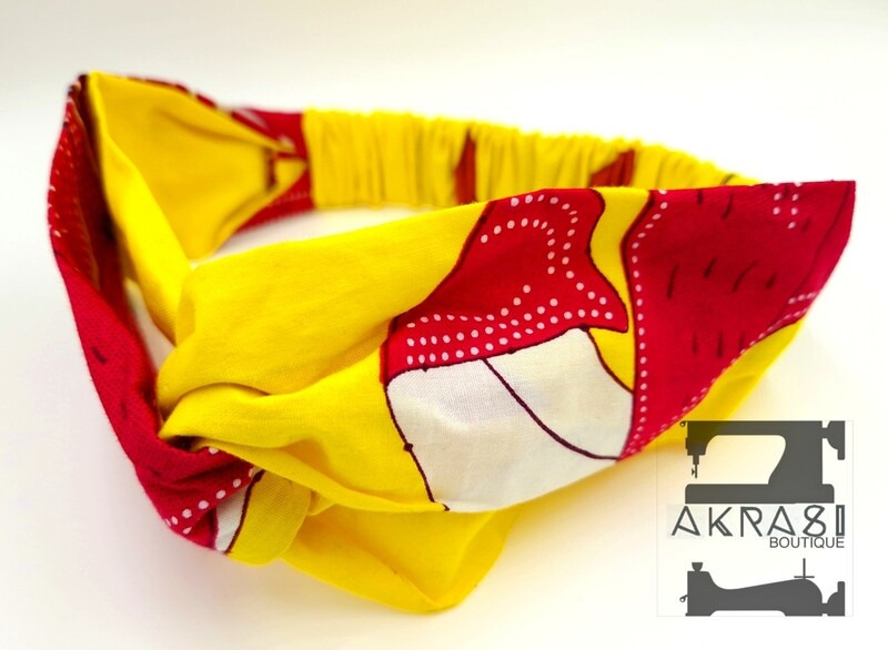 Ankara floral print half turban headband | African wax print headwrap | African twisted headband