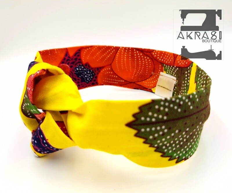 Yellow and pink floral print wire twist hair tie | hair wrap | headband | African print headwrap | Ankara print wire headtie | wire hair tie
