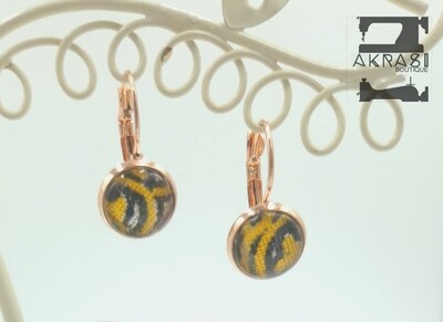 Sika collection round rose gold drop earrings