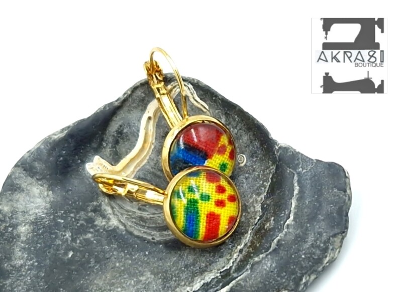 Gold kente drop earrings