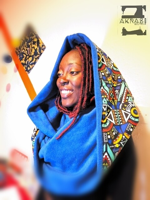 Custom order snood in contemporary kente for Fae