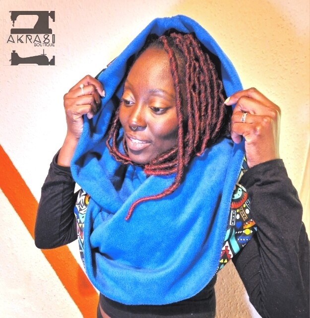 Custom order snood in contemporary kente for Fae