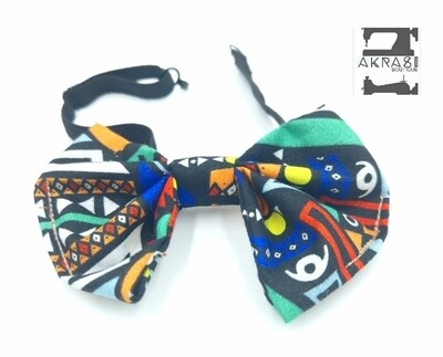 Custom handmade Kente cufflink set with bow tie for Fae