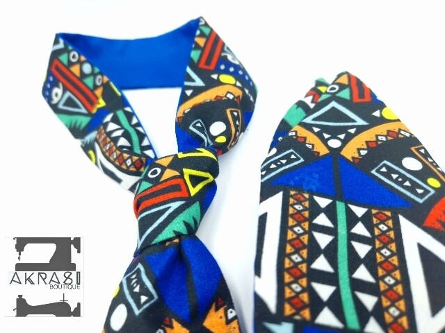 Custom handmade Kente necktie