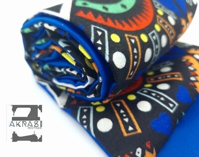 Custom handmade Kente cufflink set with cravat for Fae