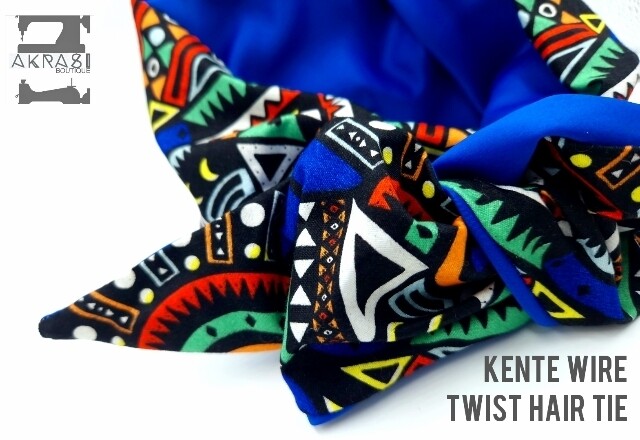 Contemporary kente wire twist hair tie