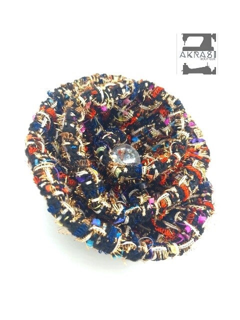 Custom handmade rose flower in tweed