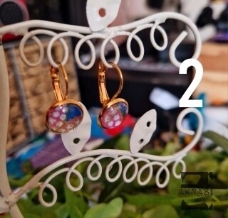 Custom handmade drop earrings with ankara detail for Deborah